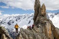 Group of climbers on Via Ferrata in Switzerland