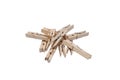 Group clothespin isolated white background Royalty Free Stock Photo