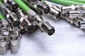 Group of coaxial tv connectors