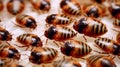 Group of Cockroaches Crawling on White Surface Royalty Free Stock Photo