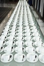 Group of coffee cups.empty cups for coffee.Many rows of white cup for service tea or coffee in breakfast at buffet event.white cup Royalty Free Stock Photo