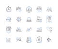 Group cohesion line icons collection. Unity, Solidarity, Collaboration, Harmony, Trust, Support, Bonding vector and