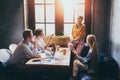 Group of Diverse Designers Having a Meeting Concept. Team of graphic designers having a meeting in office. Royalty Free Stock Photo