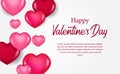 Group collect red and pink 3D heart shape illustration concept for greeting card valentine`s day