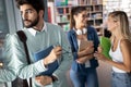 Group of college students studying and reading together. Education concepts Royalty Free Stock Photo