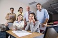 Group of college students and teacher in class Royalty Free Stock Photo