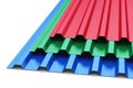 Group of color steel profile sheets