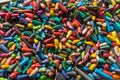 Group of colored broken pencil lead Royalty Free Stock Photo