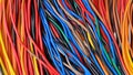 Group of colored electrical cables Royalty Free Stock Photo