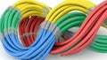 Group of colored electrical cables Royalty Free Stock Photo