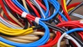 Group of colored electrical cables Royalty Free Stock Photo