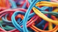 A group of colored electrical cables Royalty Free Stock Photo