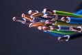 Group of colored electrical cables - studio shot Royalty Free Stock Photo