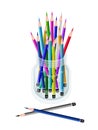 A Group of Colored Pencils in A Jar Royalty Free Stock Photo