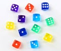 Group of colored plastic dice Royalty Free Stock Photo
