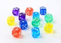 Group of colored plastic dice Royalty Free Stock Photo