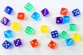 Group of colored plastic dice Royalty Free Stock Photo