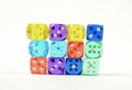 Group of colored plastic dice Royalty Free Stock Photo