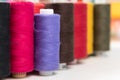 Group of colored sewing threads as colorful background Royalty Free Stock Photo