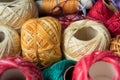 Group of colored sewing threads as colorful background or wallpaper. Royalty Free Stock Photo