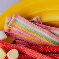 A group of colored sugary sweets for occasions and holidays.