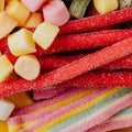 A group of colored sugary sweets for occasions and holidays.