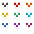 Group of colorful balloons icon. Set icons colorful Royalty Free Stock Photo