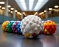 a group of colorful balls sitting on a table Royalty Free Stock Photo