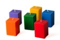 Group of colorful candles isolated in white backgr Royalty Free Stock Photo