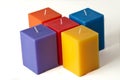 Group of colorful candles isolated in white backgr Royalty Free Stock Photo