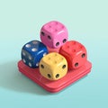 a group of colorful dice