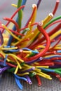 Group of colorful electric cables Royalty Free Stock Photo