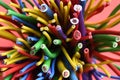 Group of colorful electric cables Royalty Free Stock Photo