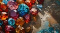 a group of colorful gemstones