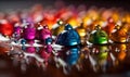 a group of colorful glass balls sitting on top of a table Royalty Free Stock Photo