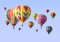 A group of colorful hot-air balloons floating Royalty Free Stock Photo