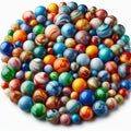 21 21. A group of colorful marbles, varying in size a Royalty Free Stock Photo
