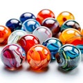 a group of colorful marbles varying in size and patte Royalty Free Stock Photo