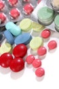 Group of colorful medicine pills