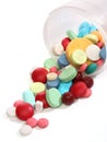 Group of colorful medicine pills