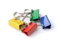 Group of colorful metal binder clips Royalty Free Stock Photo