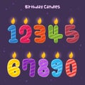 Group of Colorful Numbers Birthday Candles