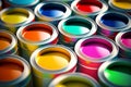 group of colorful paint cans Royalty Free Stock Photo