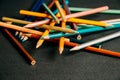 A group of colorful pencils lying on each other Royalty Free Stock Photo