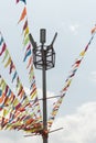 Pennant String with colors HOLD TO A LIGHT POST In Macro Medellin