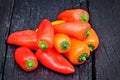 Group of colorful pepper on table