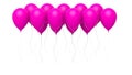 Group of colorful pink blank balloons