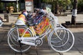 Group of colorful retro styled bikes