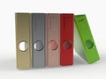 Group of colorful ring binders 3D rendering Royalty Free Stock Photo