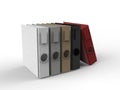 Group of colorful ring binders 3D rendering Royalty Free Stock Photo